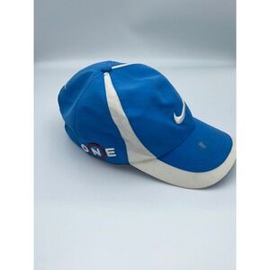 Nike Golf Hat Blue White Adjustable Swoosh ONE V Logo Performance Cap
